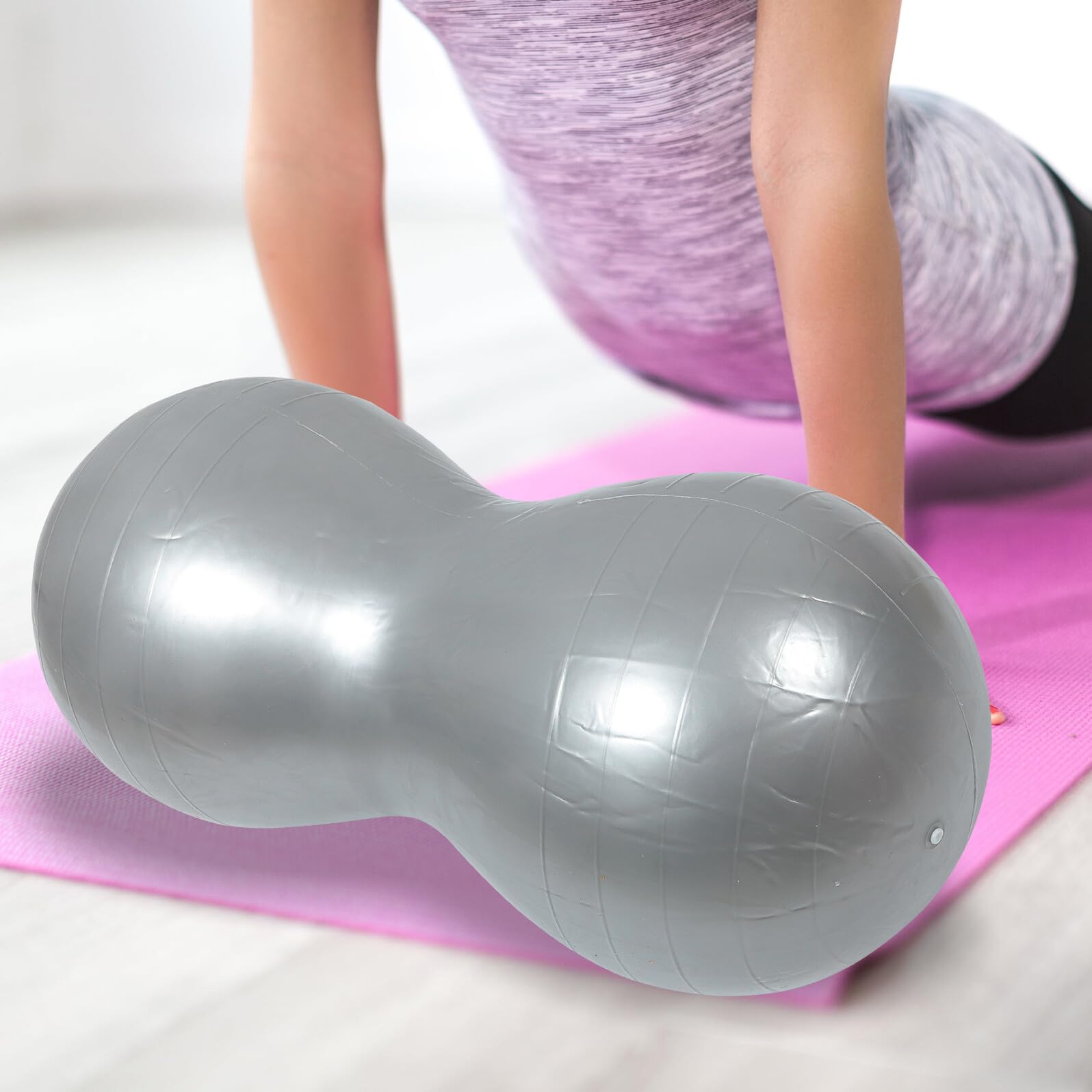 Cabilock Pelota De Ejercicio Inflable De Yoga En Forma De Maní, PVC Grueso Antideslizante, con Bomba y Tapón, Equipo Deportivo para Fitness, Pilates y Terapia En Casa