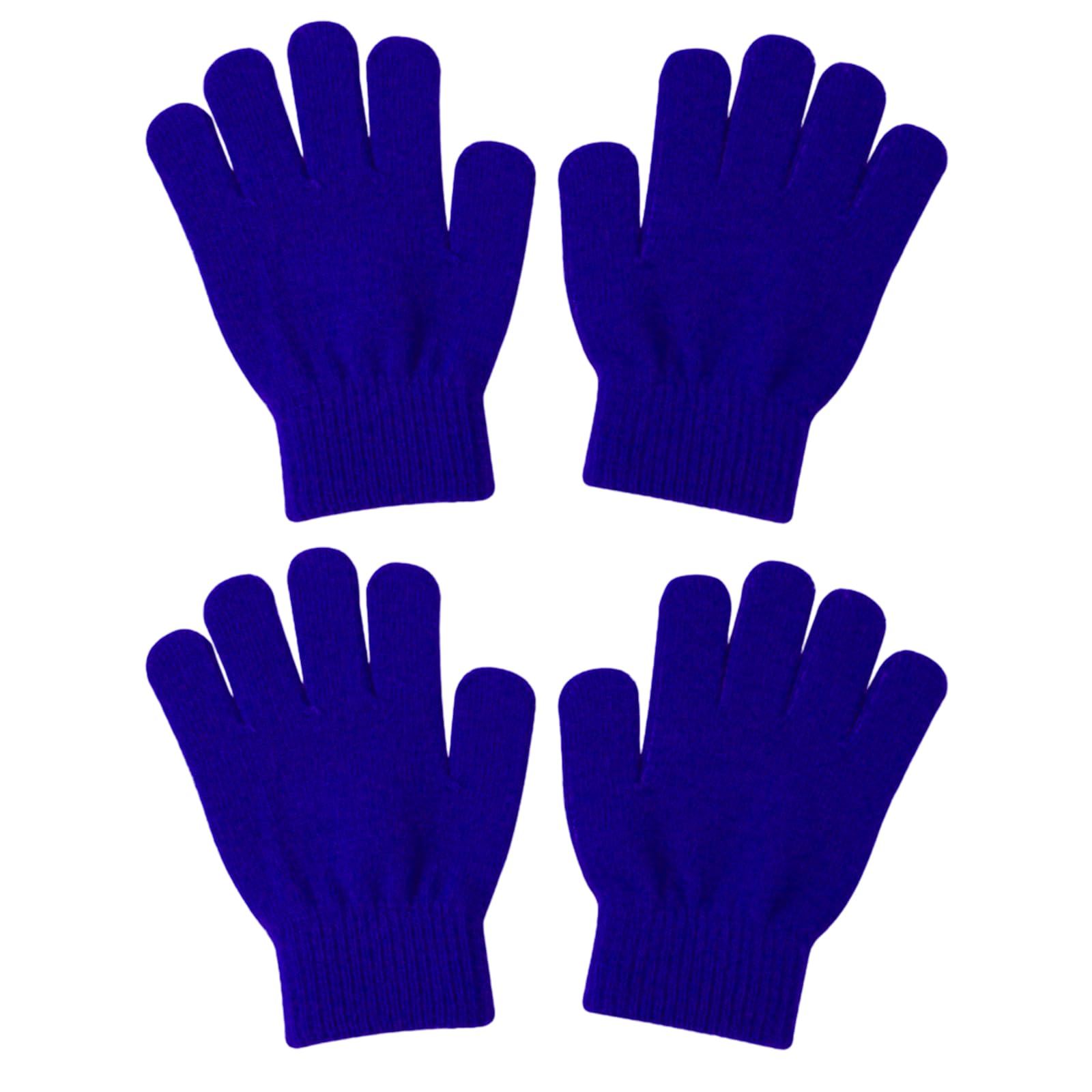 Bdgyck Boys Navy Blue 2 Pairs Winter Magic Gloves Kids, Kids Children's Winter Magic Warm Knit Full Finger Stretchy Gloves For Or Girls(Navy Blue)