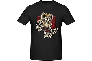 Anime Saint Seiya Shirt Print Art Crew Neck Short Sleeve Black