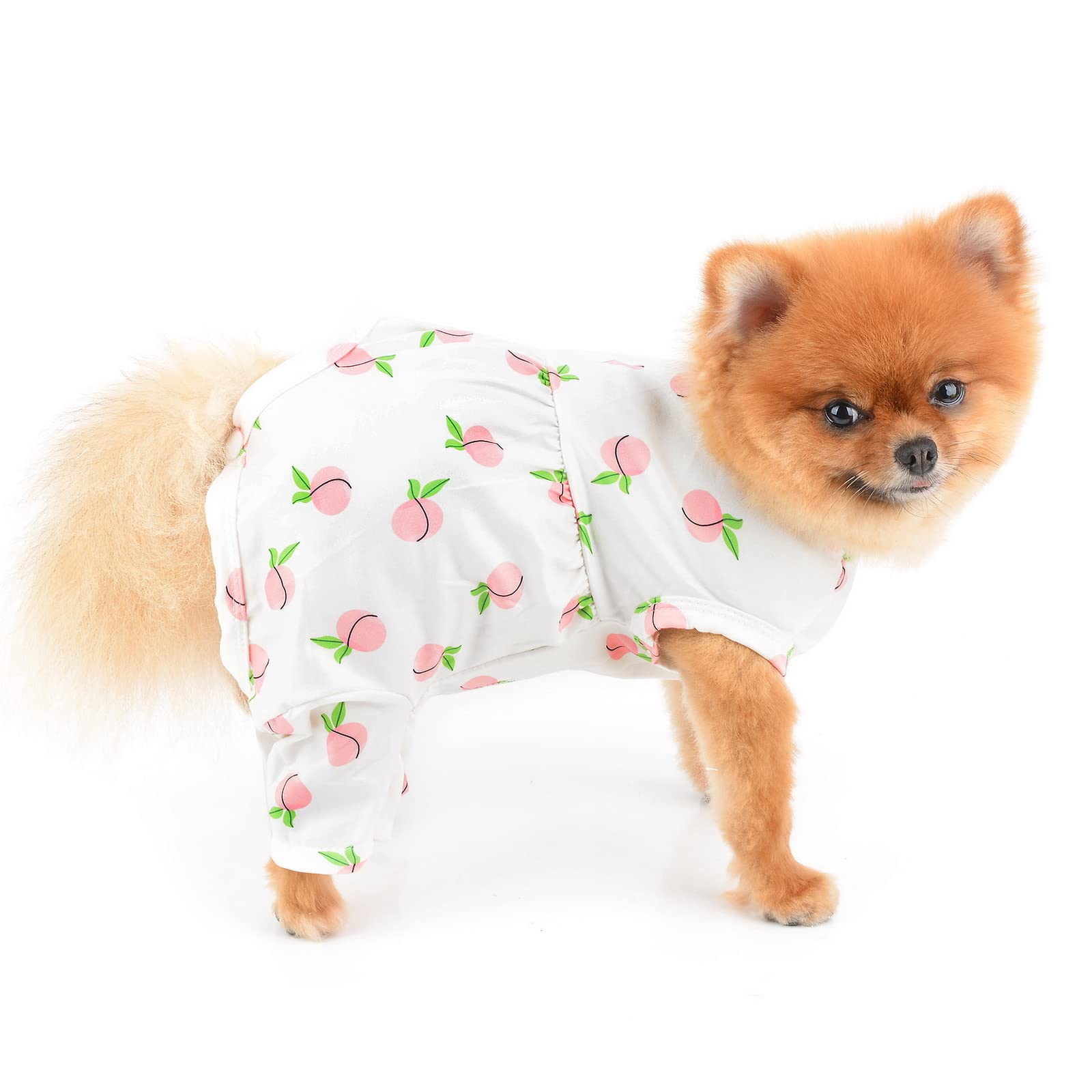 PAIDEFUL Small Dog Recovery Suit Peach Pajamas After Surgery Spring Summer Soft Comfortable Breathable Puppy Clothes Pullover Post-Operative Cats Costume, White, S
