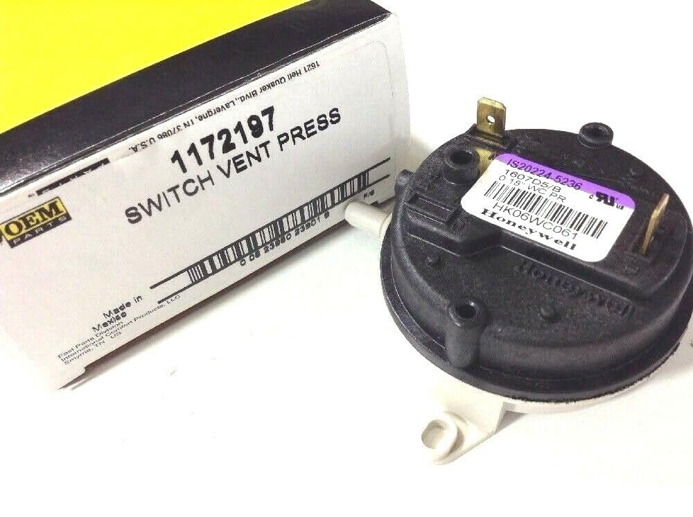 1172197 / HK06WC061 Air Pressure Switch 0.18 WC Draft Inducer Vent