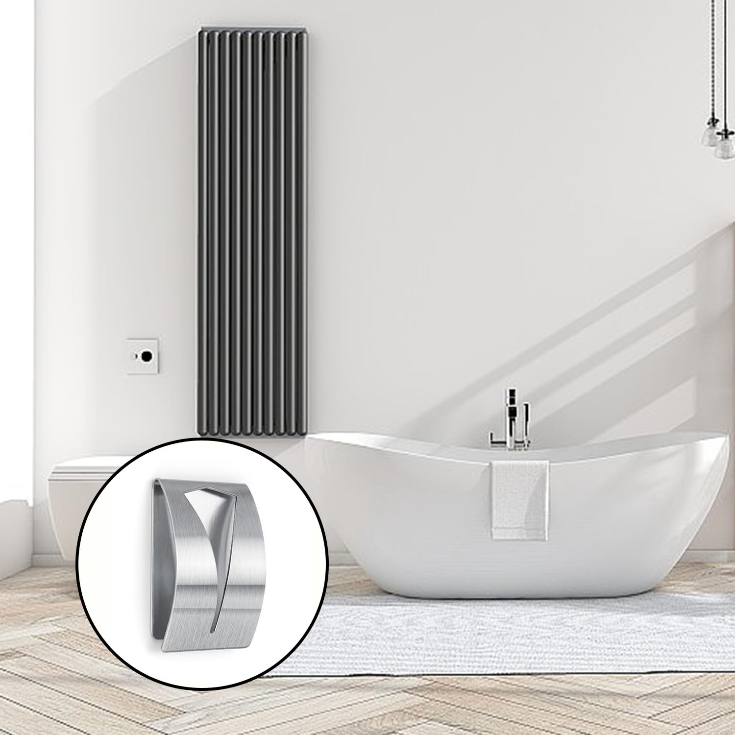 5 Pièces Crochet Salle de Bain, MYLERCT Porte Torchon Cuisine, Acier Inoxydable Crochet Autocollant, Porte Torchon Cuisine Sans Percage, pour Salle de Bain, Cuisine, Salon, MJGY-5