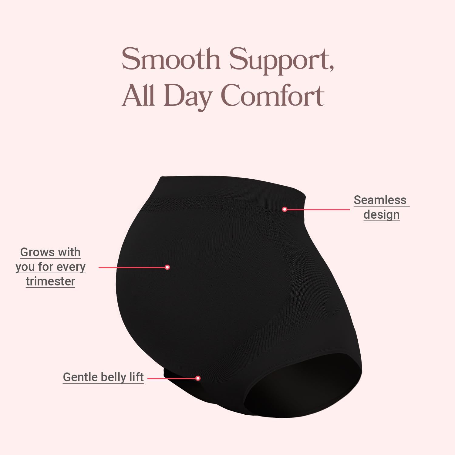 5 Pack Women's Maternity Underwear Over Bump, Seamless High Waist Brief Panties Pregnancy Soft Pregnancy Shapewear