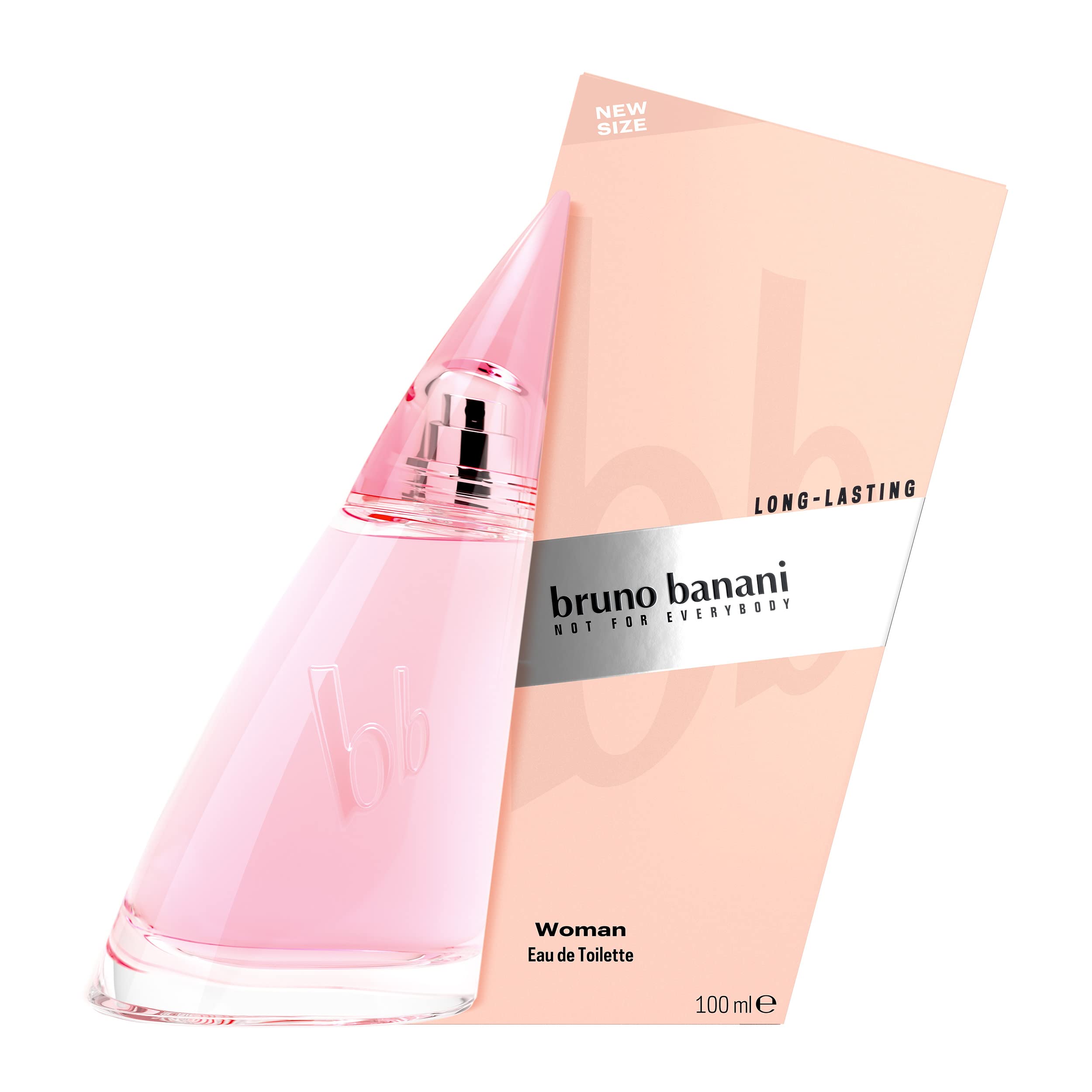 bruno banani Woman Eau de Toilette Natural Spray, kwiatowo-owocowe perfumy damskie, szklany flakon z rozpylaczem, 100 ml