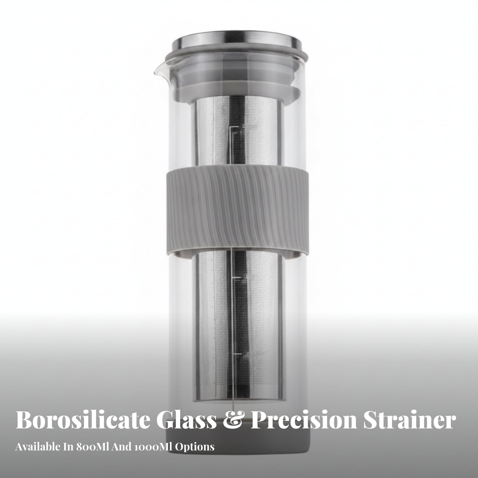Gralara Caraffa con Filtro Vetro Borosilicato, Nero 1000ML