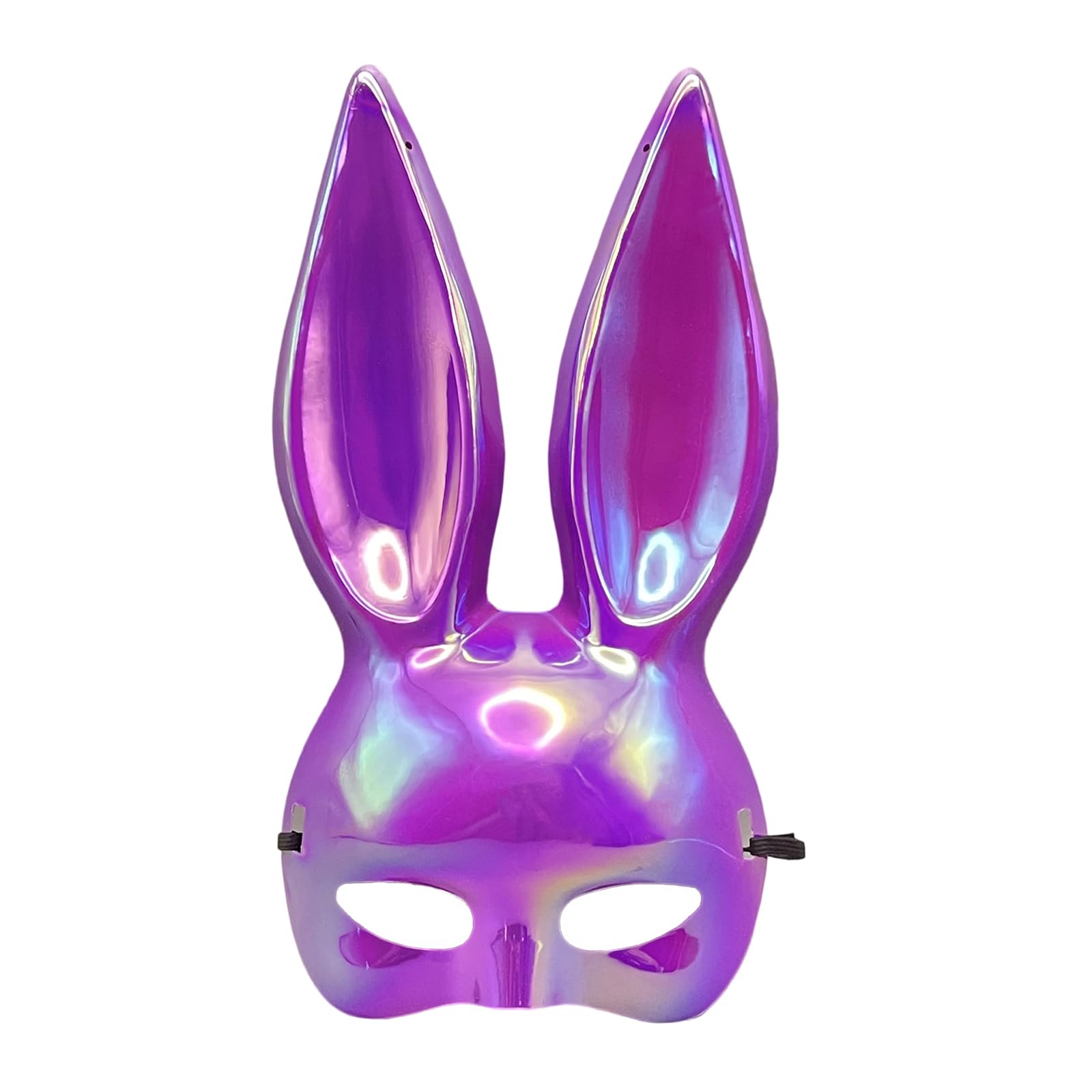 Zkydhbd Unisex Purple Women Bunnies Masquerades Animal Half Face Masque Rabbits Ears Masked For Cosplay Halloween Costume Accessory Ears