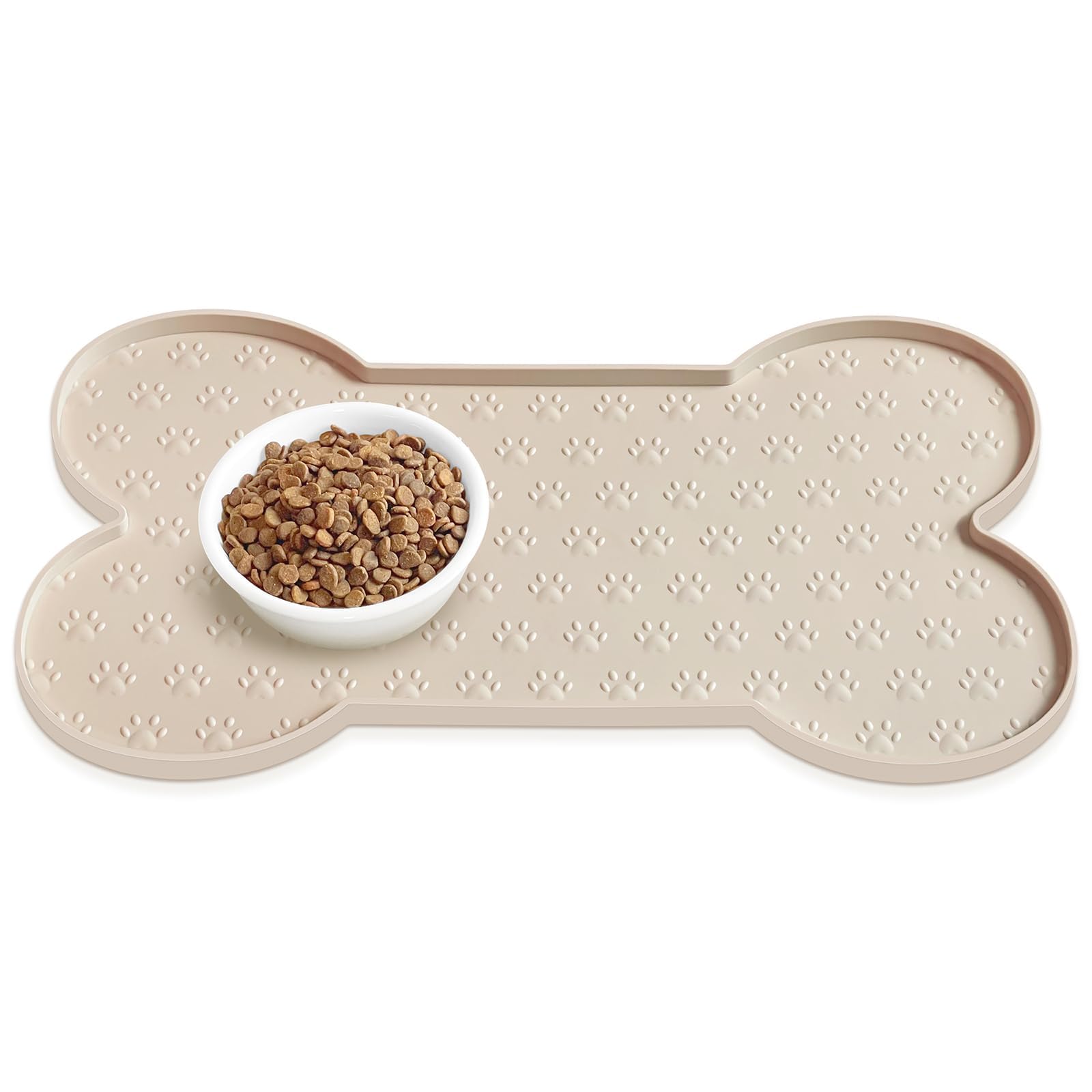 Tappetino per Cani e Gatti, Tappetino Antiscivolo in Silicone per Ciotola per Cani, Tappetino Impermeabile per Gatti con Bordo Rialzato per Cani e Gatti di Piccola e Media Taglia