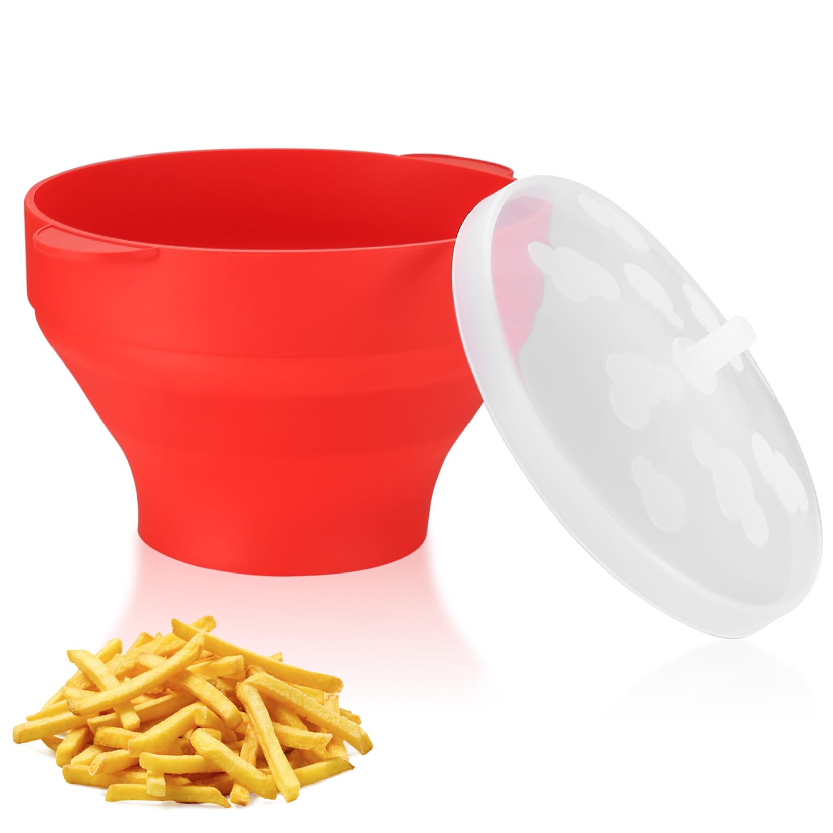 Kuchenka mikrofalowa do popcornu, składana, silikonowa miska na popcorn z pokrywką, nie zawiera BPA, bez oleju, do kuchenki mikrofalowej, domu, kuchni, na imprezę