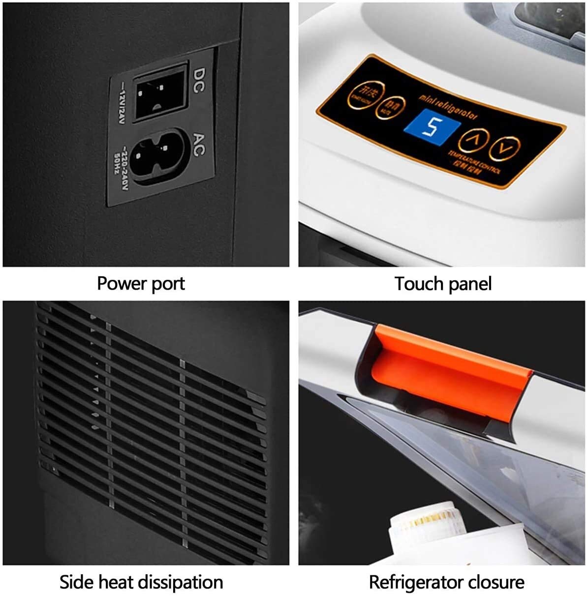Mini Frigorifero per Auto, Frigorifero Portatile con congelatore da 35 Litri, Frigorifero Compatto per refrigerazione Dual-Core 12V / 24V / 220-240 V, per Auto, Camion, casa