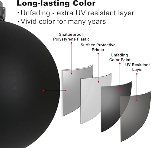 Vista 709 de 18 esferas medianas decorativas navideñas para árbol de Navidad, inastillables, para colgar, color púrpura, 2.5 pulgadas, paquete de 18