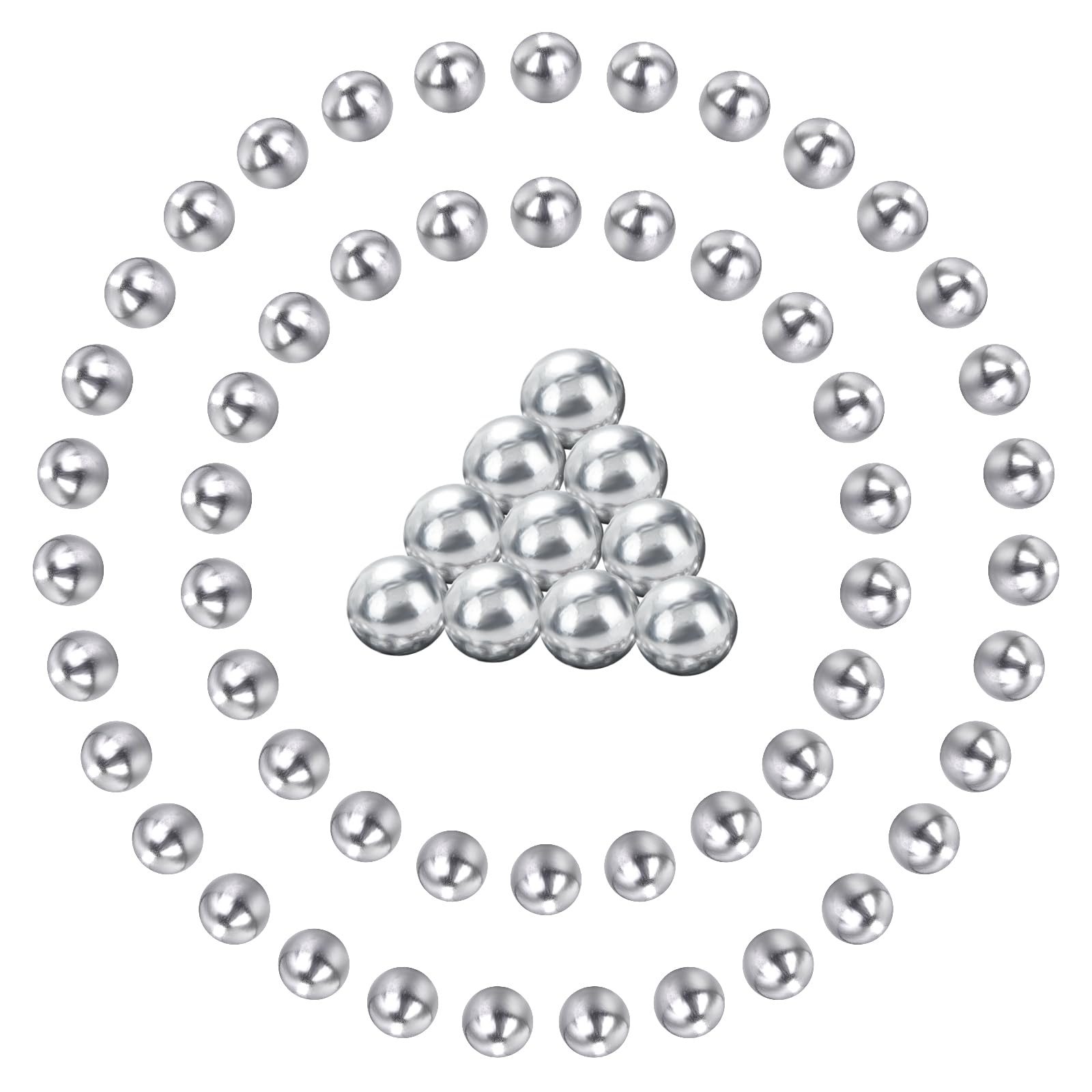 100 Pieces .43 Caliber Aluminum Paintball Ammo 1.8 Grams Solid Resuable Seamless Paintball Powerful for Shooting Training Practice Fit for T4E Walther PPQ/ TPM1 and Glock17/G17 (Silver)