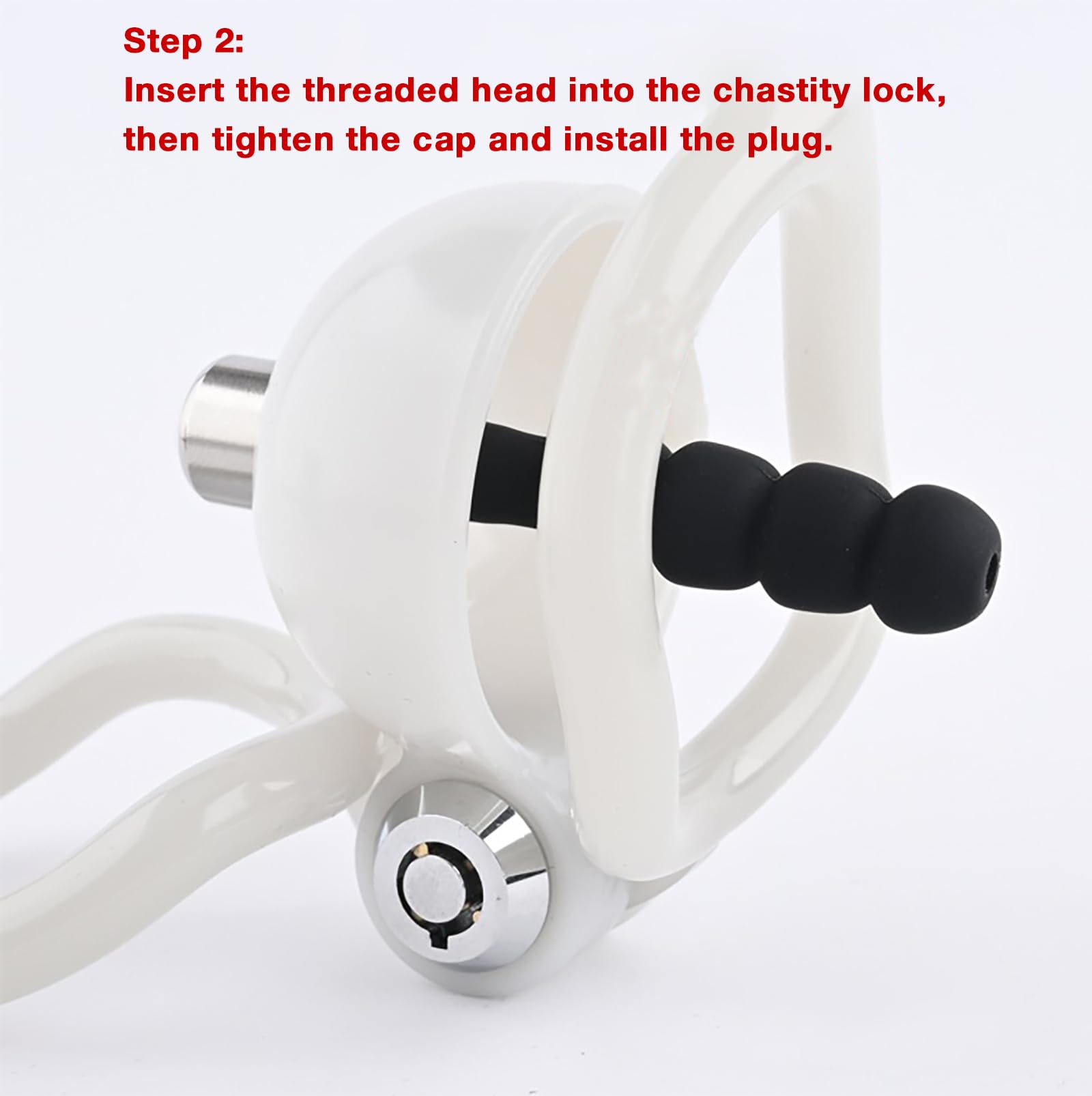 Dilatador Uretral de Silicona para Jaula de Castidad Tapón para el Pene con Múltiples Cuentas y Orificio para Orinar Ldeal para la Masturbación Masculina (6mm)