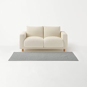 Amazon｜無印良品 洗いざらしの綿キルティングラグ100x195 グレー