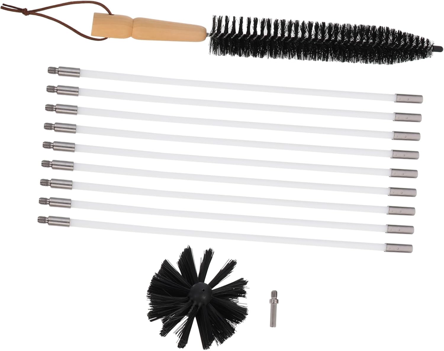 Chimney Cleaning Brush Chimney Sweep Kit for Efficient Dryer Vent and Fireplace Flue Maintenance Includes Brush Head and Small Wooden