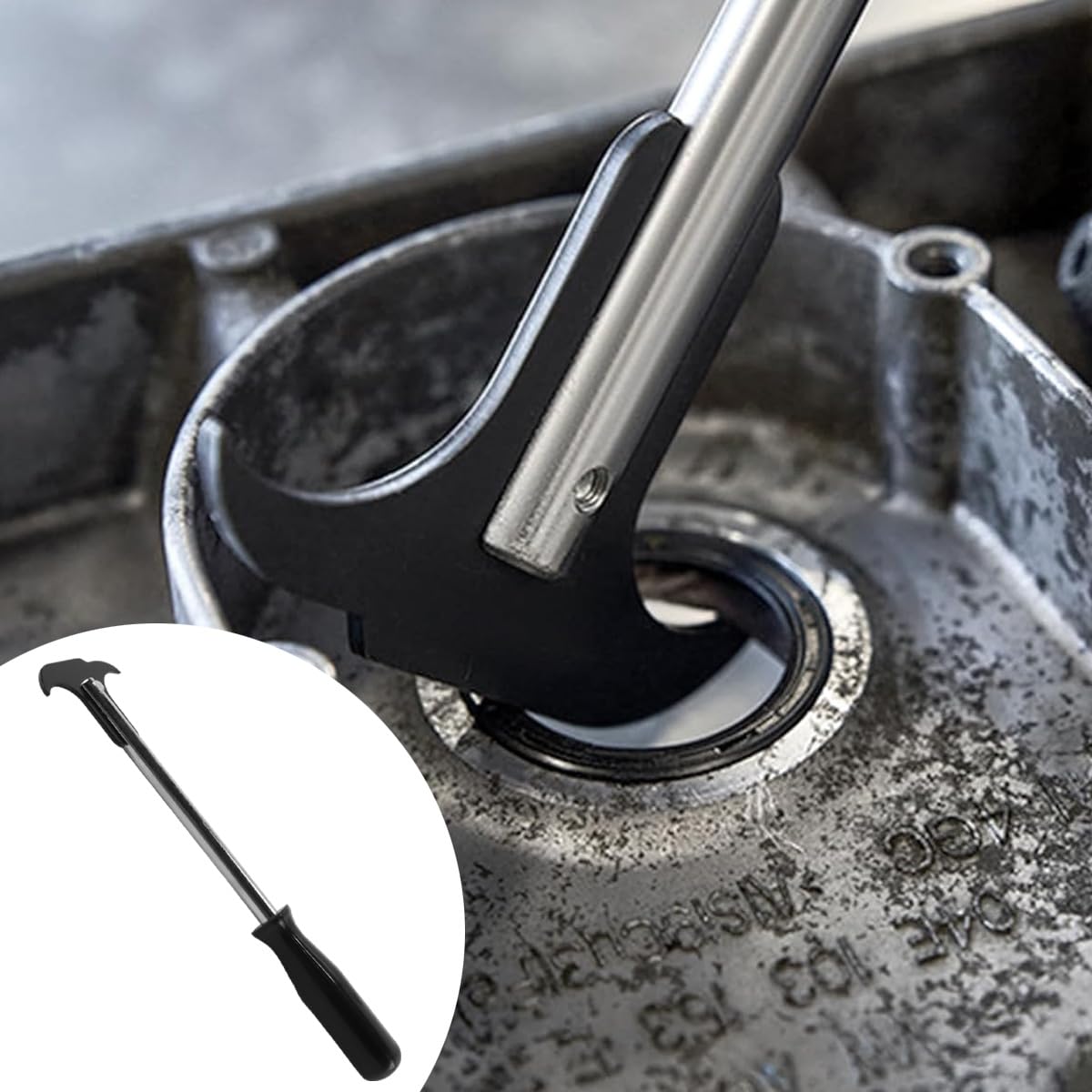 Estrattore per Paraolio a Doppia estremità Nero da 12", per Impieghi Gravosi, con Impugnatura Ergonomica per SUV, Auto E Camion Leggeri, Cacciavite Antiruggine.
