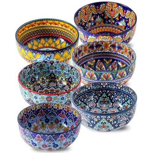 glowworm 6-pack 26 oz ceramic cereal bowls set