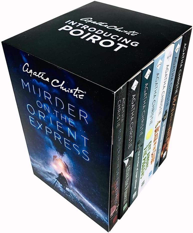 Agatha Christie Poirot Series 7 Books Collection Box Set (Murder on the Orient Express, Death on the Nile, The Mysterious Affair at Styles, After the Funeral & More)