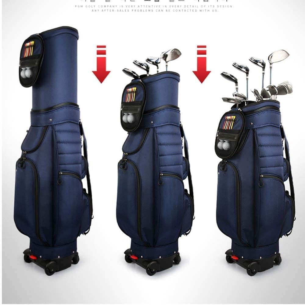 Golf-Standtasche, einziehbare Golftasche mit Rad und Rückengurt, Schultertragbare Golf-Tragetasche, Unisex-Schlägertasche für das Training von Golfschlägern (Orange) Sport & Freizeit