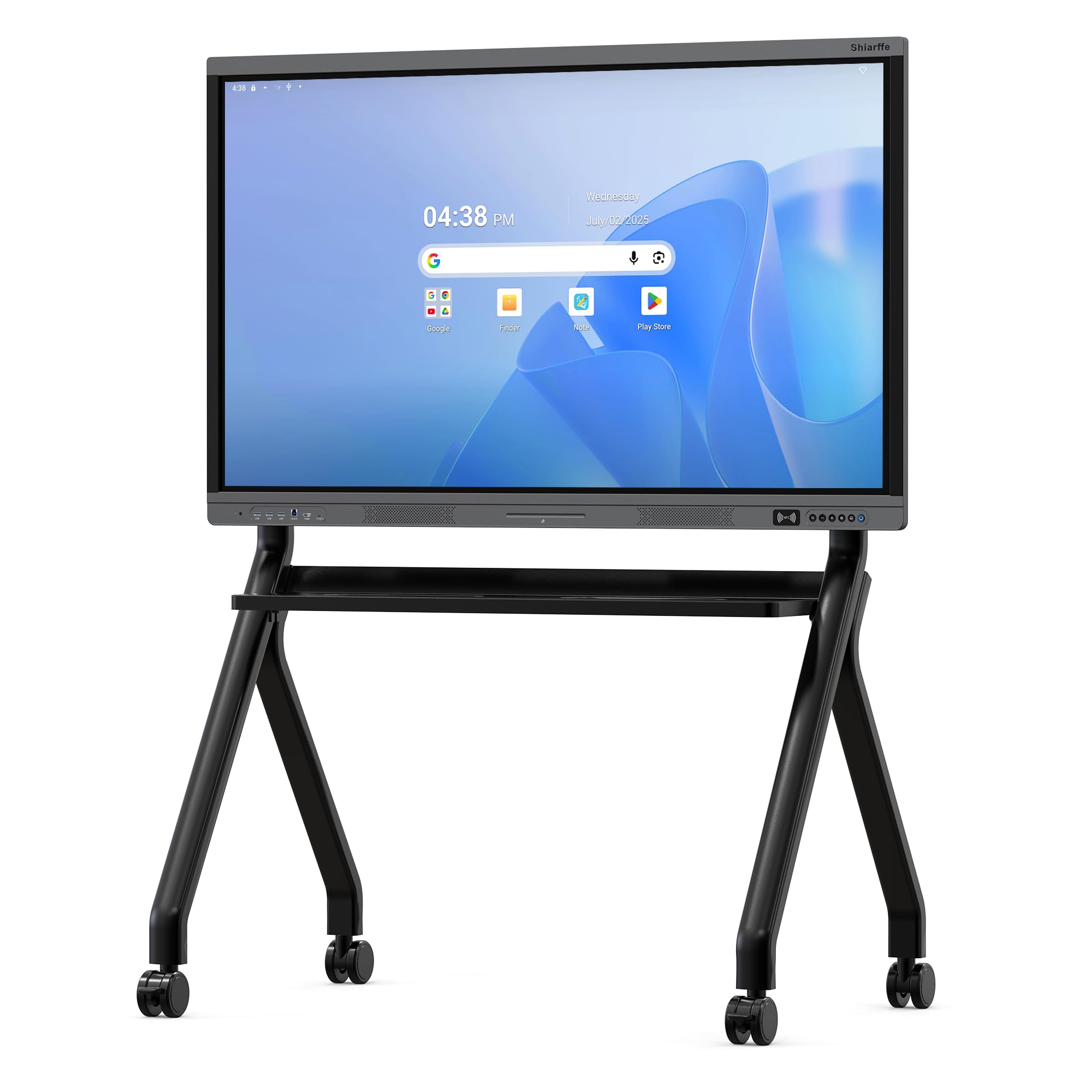 Shiarffe X5 Pro 4K 55 Inch Smart Board with Portable Stand, EDLA-Certified Digital Whiteboard, Touchscreen Interactive Display for Classroom Office Hybrid Work Home, Android OS