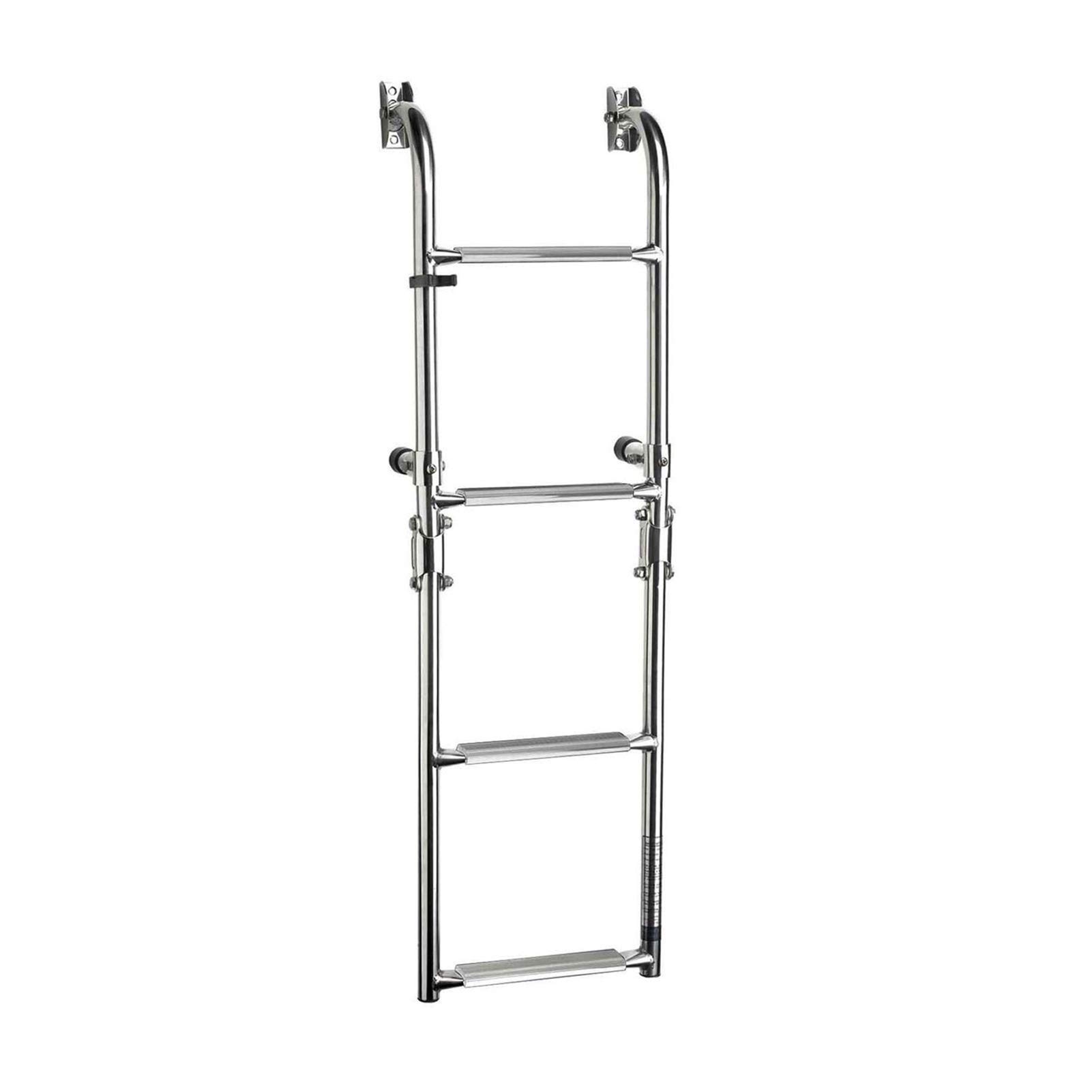 Échelle de bateau pliante 4 marches en inox pour ponton et poupe