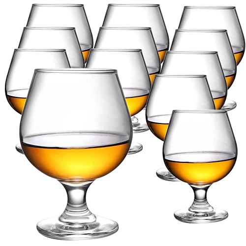 Brandy Wine Glasses Set of 12,Clear Glass Brandy Snifter 11