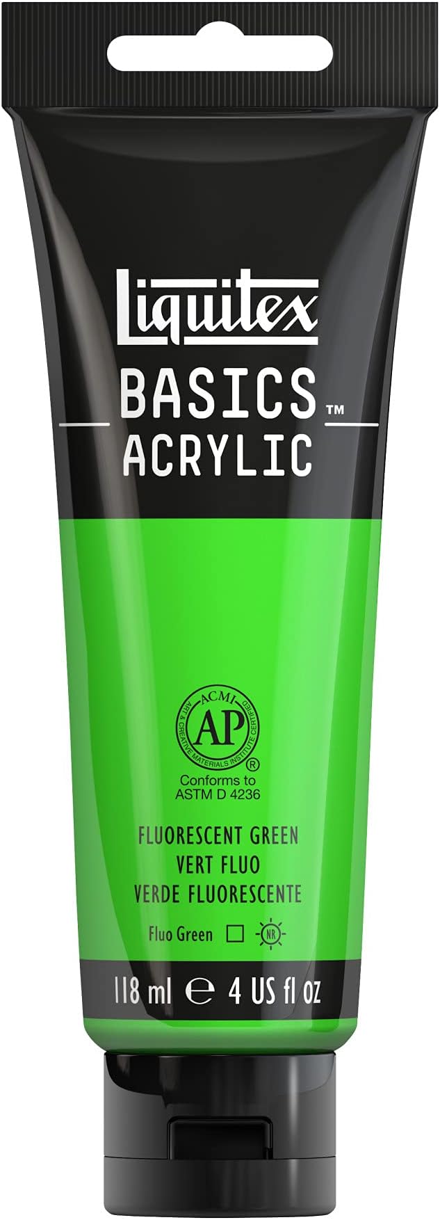 BASICS Acrylic Paint, 118ml (4-oz) Tube, Fluorescent Green