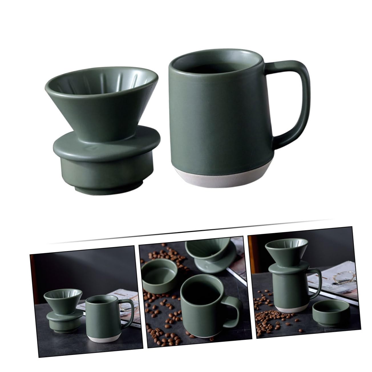 DOITOOL Taza de Filtro de Cerámica para Café Función de Filtrado Fino, Diseño Sencillo y Materiales Duraderos, Adecuado para Uso Práctico Hogar