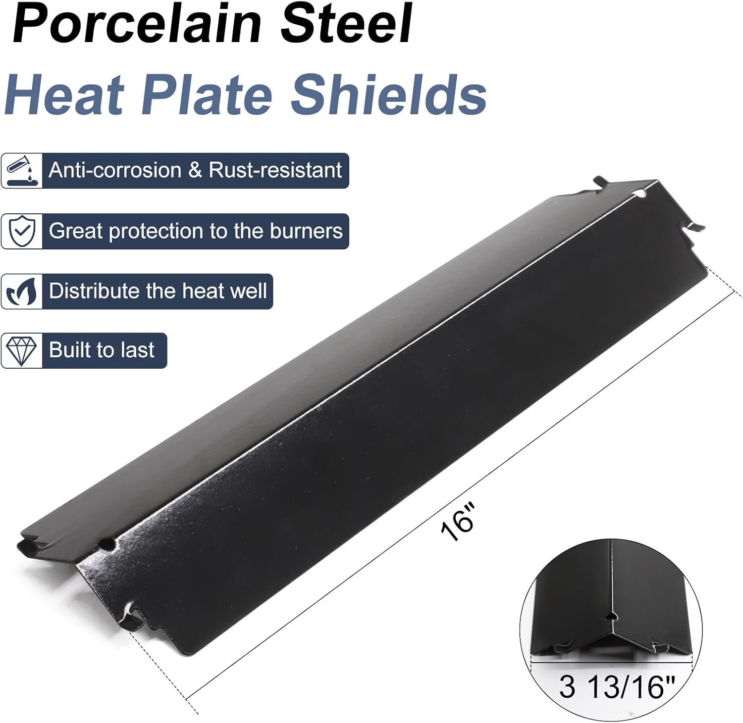 Criditpid Grill Replacement Parts for Charbroil 463268008 463268007 463268606 463248108 463268706 Grills. Cast Iron Grill Grate, Heat Shields, Burner Tubes & Carryover Tube for Charbroil Grill Parts.