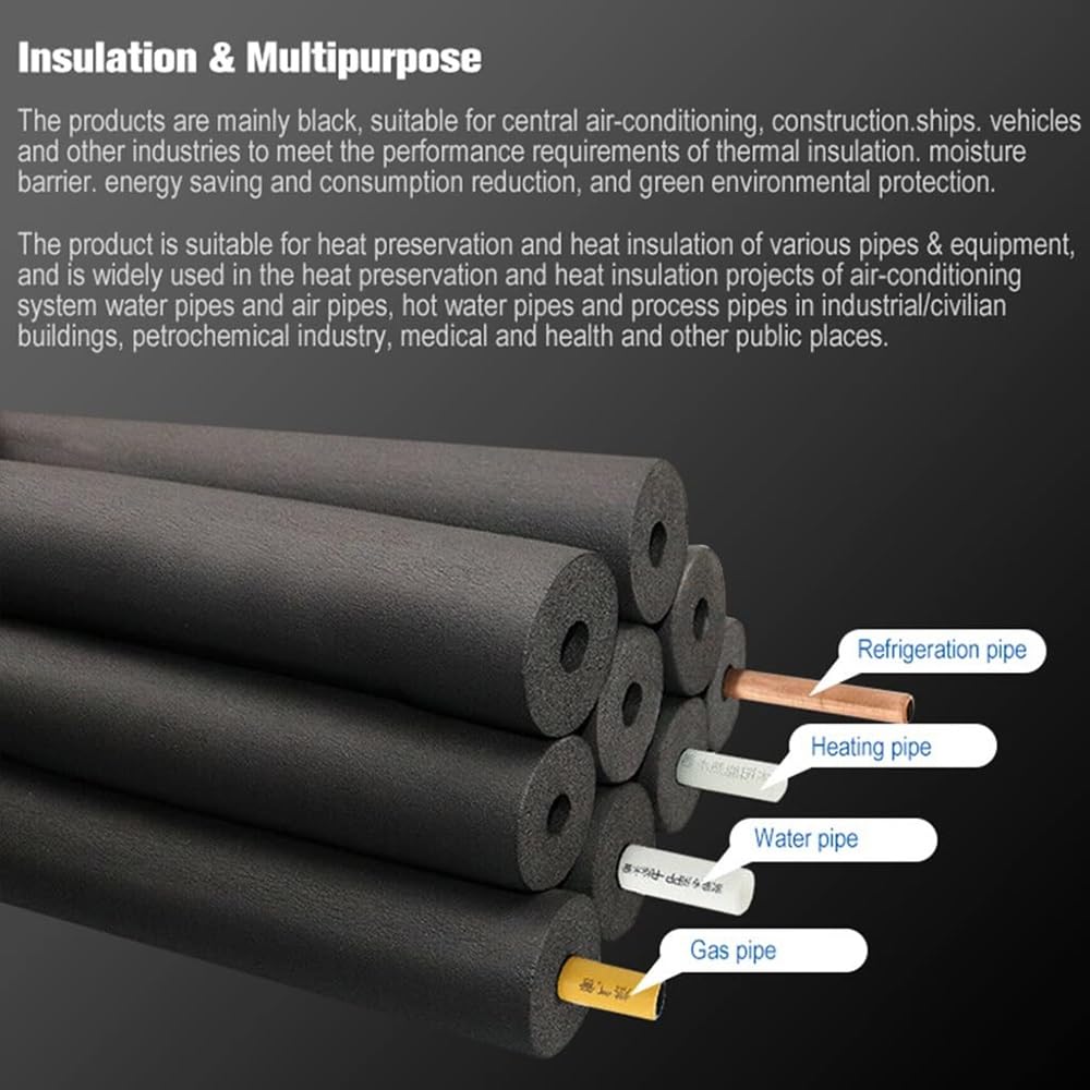 Tubo de espuma aislante, Funda de esponja aislamiento térmico impermeable 1,9 M for tuberías automotrices y PPR varios tamaños(13x20mm)