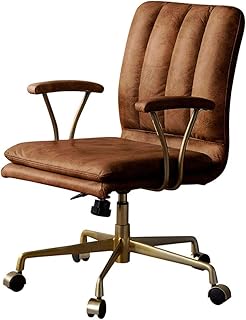 Silla de Escritorio Retro Silla de oficina de cuero Silla de la protuberancia Estudio Silla Silla de escritorio ordenador personal respaldo silla Silla giratoria Silla de oficina Ascensor silla de ofi