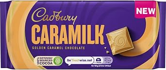 Cadbury Caramilk Golden Caramel Chocolate Bar, Classic Creamy Treat to Share or Gift, 160 g (Pack of 4)