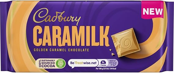 Cadbury Caramilk Golden Caramel Chocolate Bar, Classic Creamy Treat to Share or Gift, 160 g (Pack of 4)