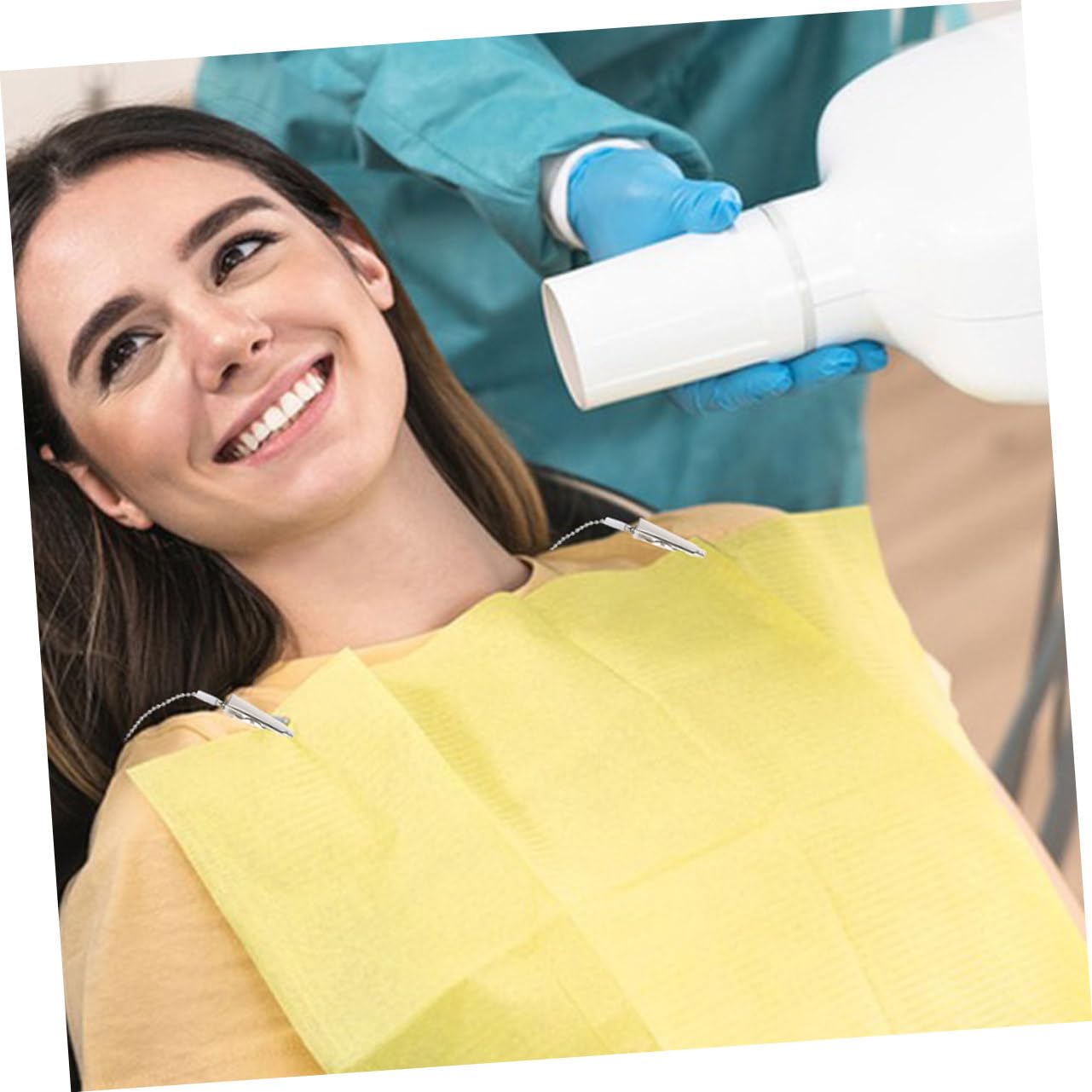 3PCS Dental Bib Clips with Metal Chain Reusable Napkin Holders for Adults and Seniors Prevents Slippage Easy to Clean and Carry