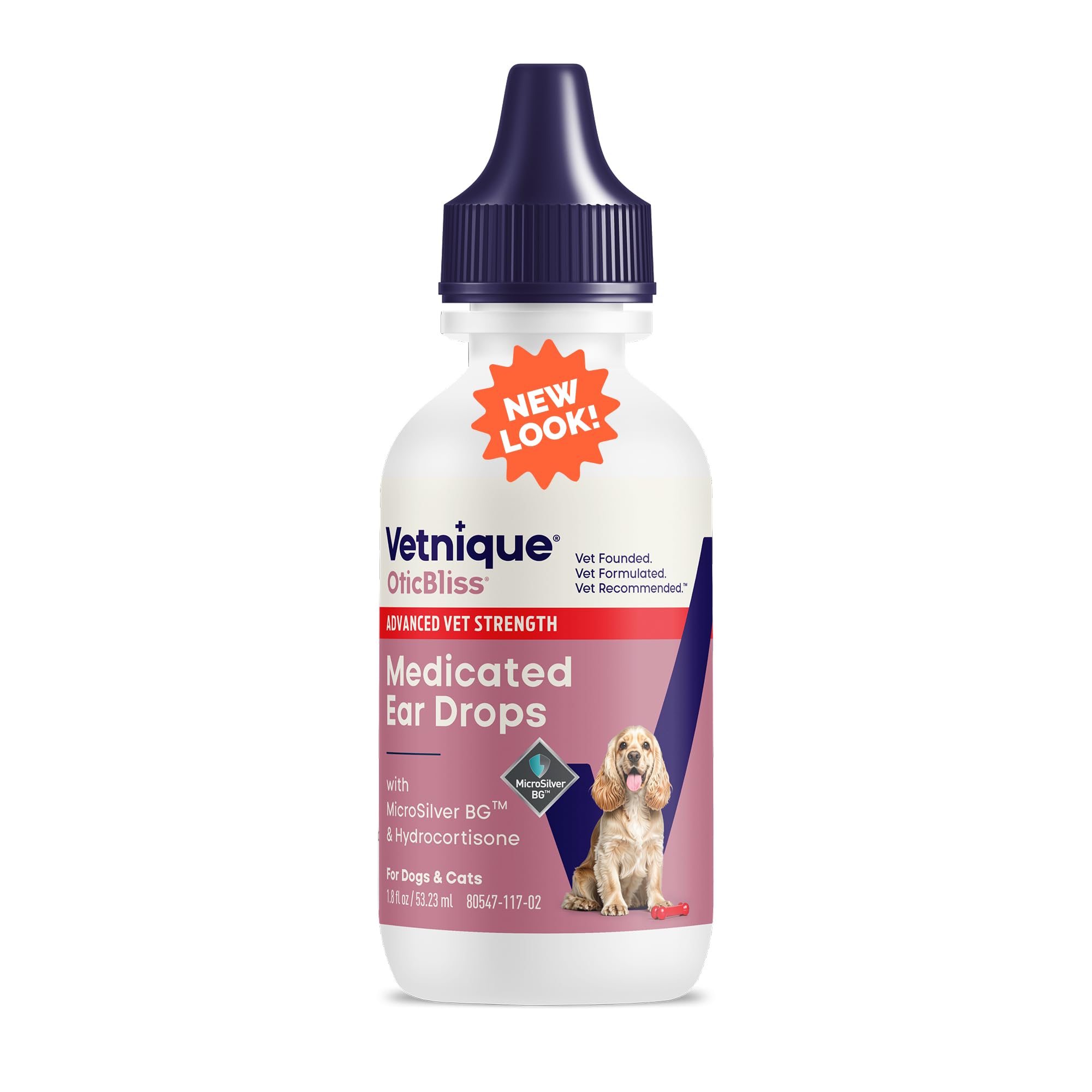 - Vetnique Oticbliss Cat & Dog Ear Infection Treatment Drops, MicroSilver Yeast Infection Treatment for Dogs, Hydrocortisone for Itching, Redness Swelling (Ear Infection)