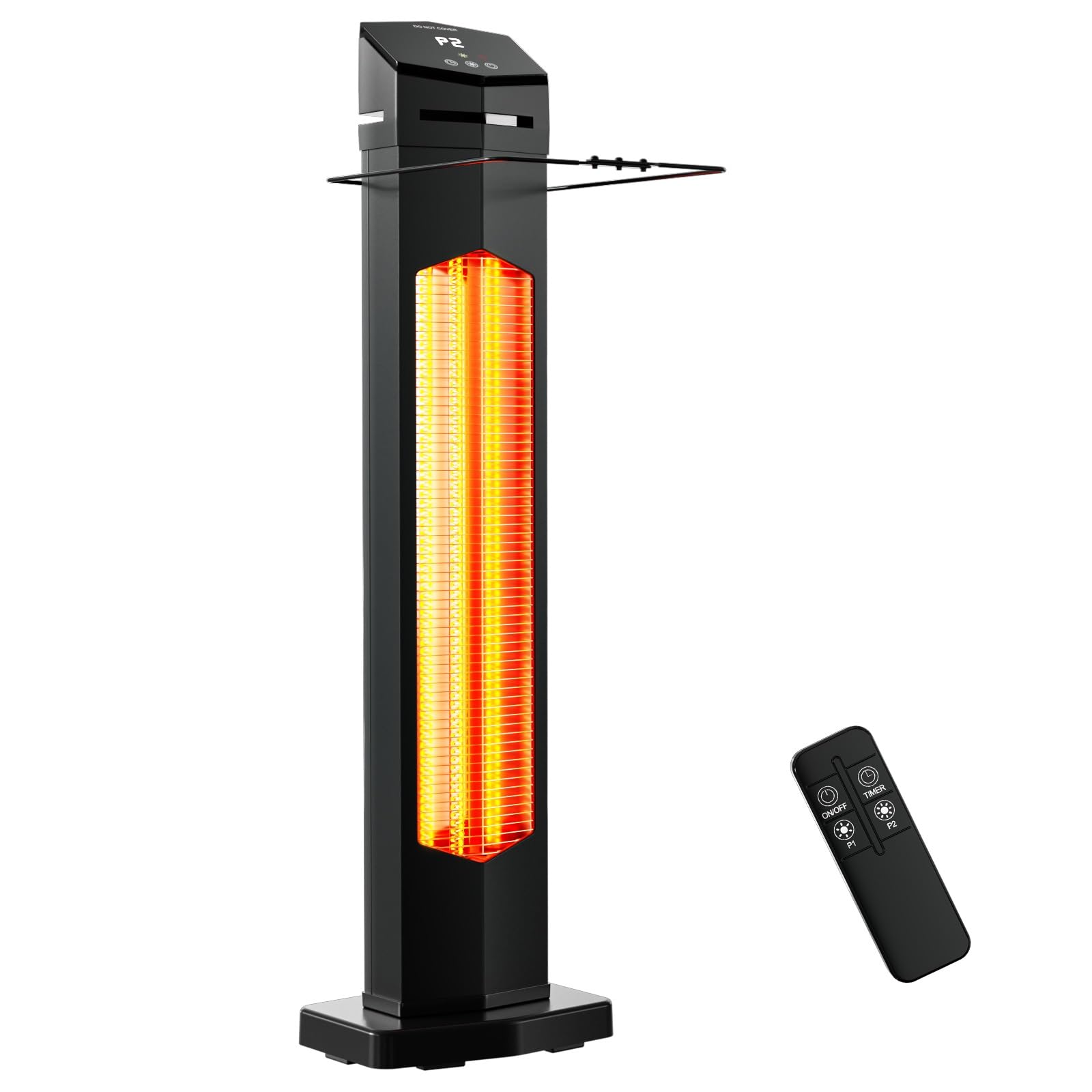 1500W Electric Patio Heater 36inch Infrared Heater with Remote IPX5 Waterproof Infrared Tower Space Heater 2 Heat Levels