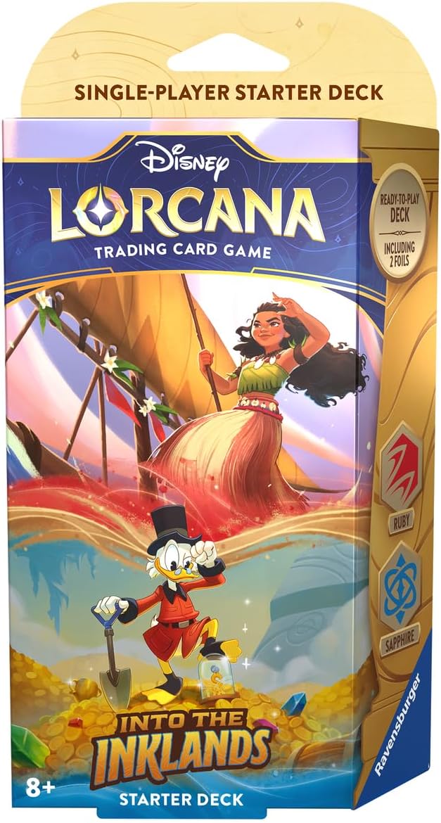 Ravensburger Disney Lorcana TCG: Into The Inklands - Ruby & Sapphire Single-Player Starter Deck | Engaging Gameplay | Over 200 Original Disney Artworks | Ideal for Ages 8+