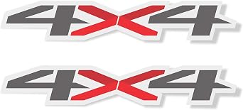 GOLD HOOK 4x4 Decals Compatible with Chevrolet Silverado 1500 GMC Sierra 1500 2019-2026 - Peel & Stick Series - Dark Gray and Red - Easy Install - Set of 2