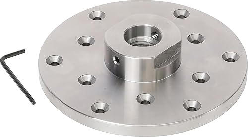 Miniatura 3 de VINWOX Placa frontal de acero del torno de madera de 6", placa de cara del mandril de la máquina de la carpintería del hilo del husillo de 1"x8TPI