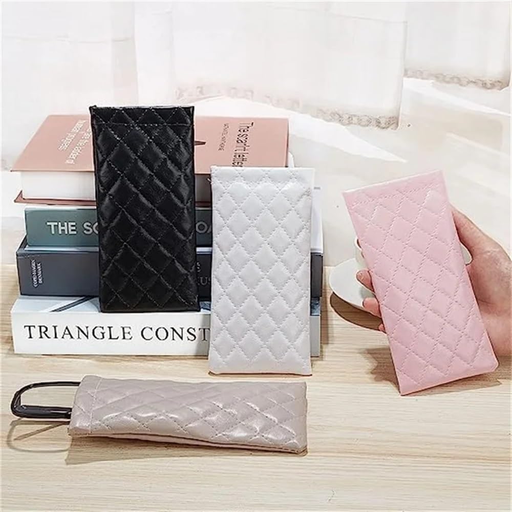 2/4/6 bolsas de piel sintética para gafas de sol, funda para gafas de sol, bolsillo con cordón, bolsa para teléfono móvil, funda de almacenamiento impermeable para gafas (blanco, 6 piezas),