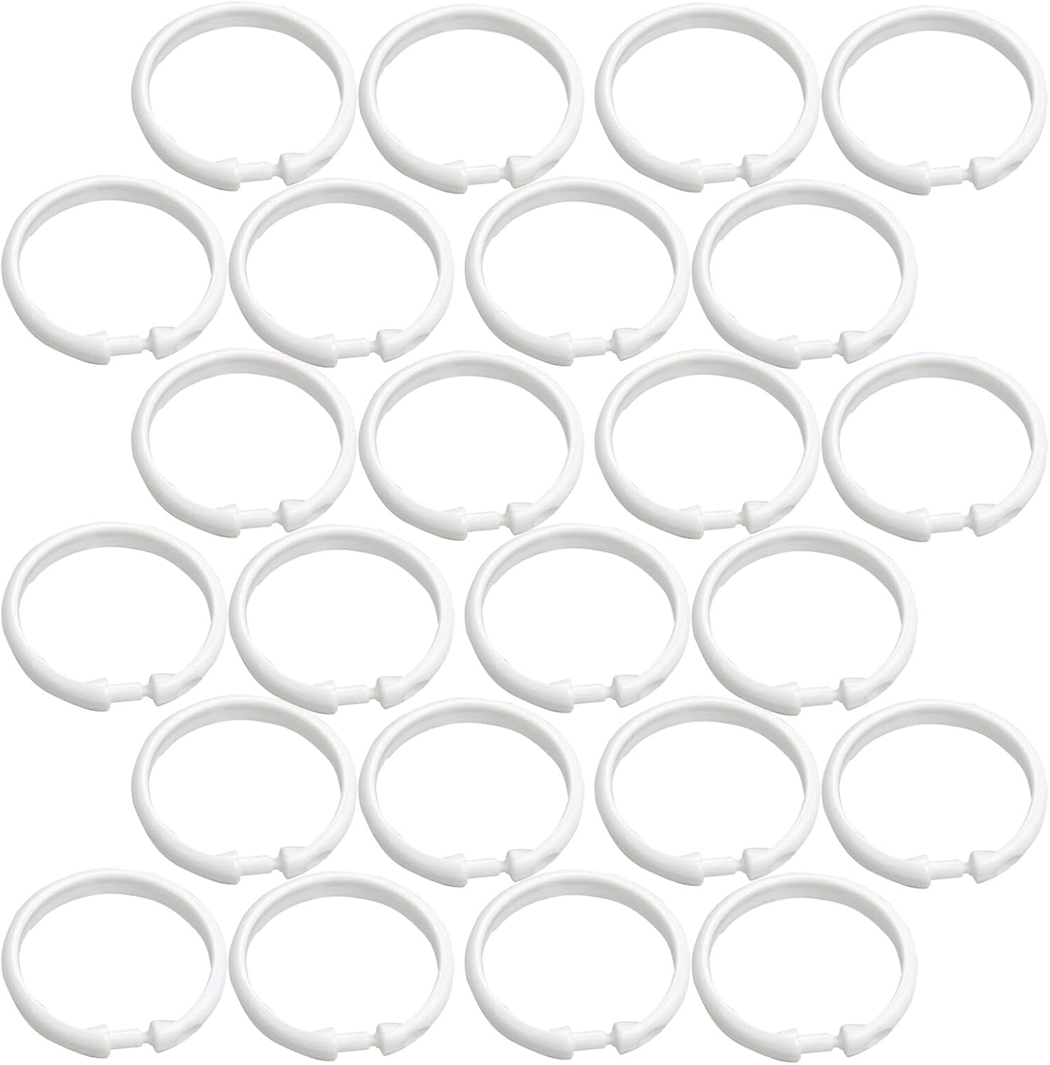 55pcs Plastic Shower Curtain Hooks Set with Snap Closure Sturdy Shower Curtain Rings for Bathroom Easy to Install Accessories
