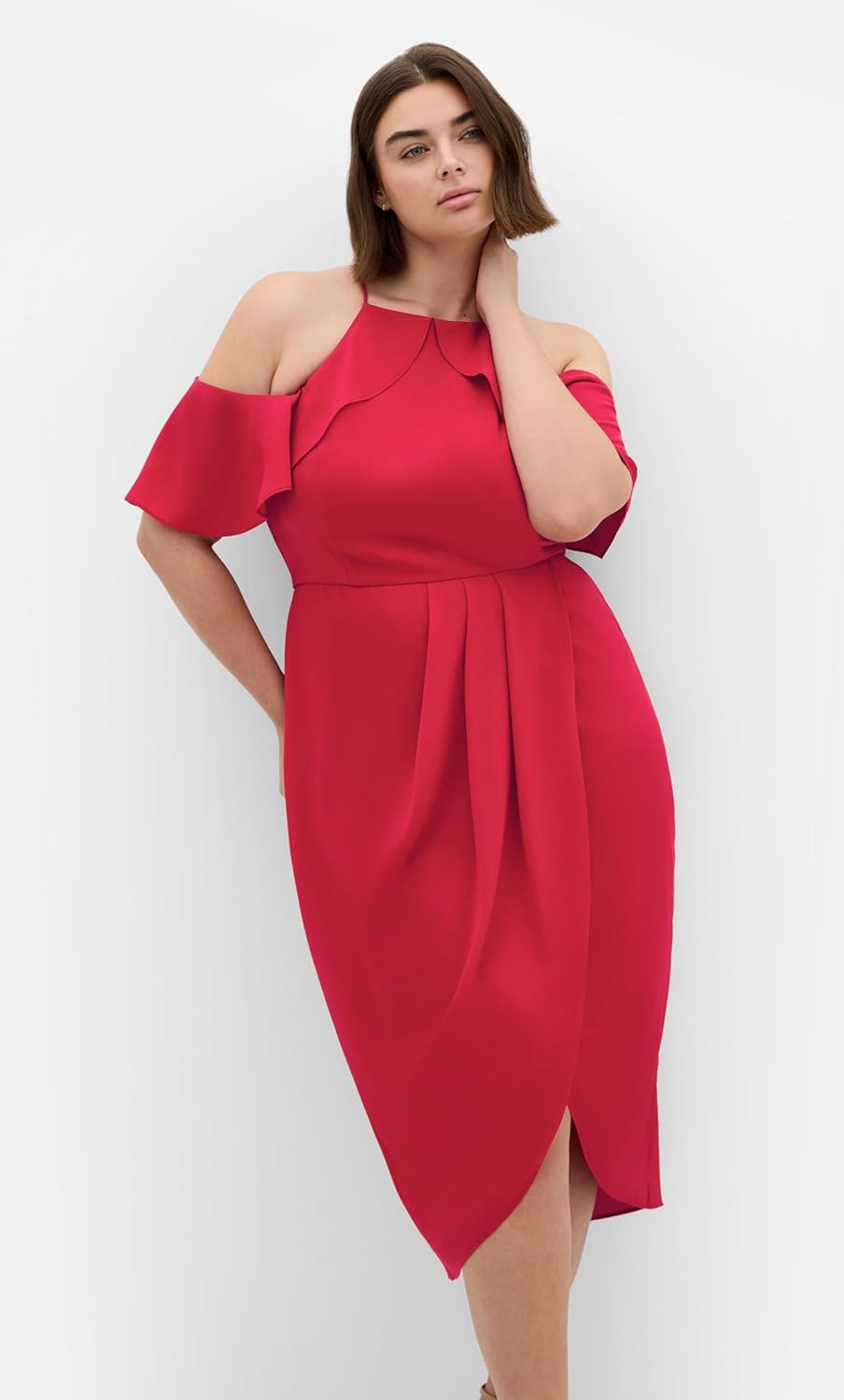 City Chic Women's Plus Size Cocktail Dress - Love Siren Ruffle Shoulder - Image 2