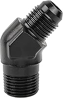 Vista 40 de EVIL ENERGY 4AN macho Flare a 1/8 "NPT adaptador de montaje de tubería de aluminio recto negro