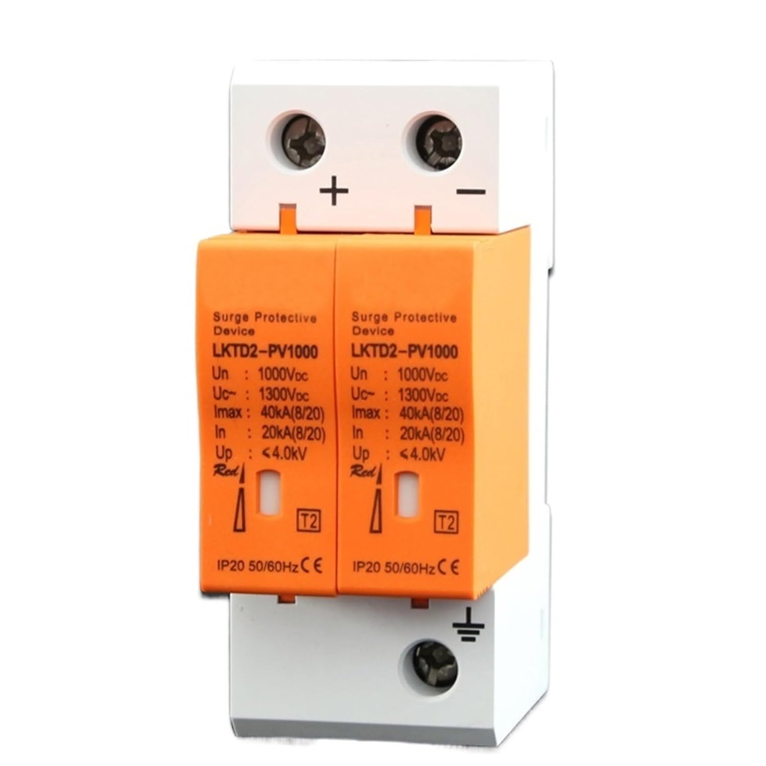 Approved 2P DC 500V 1000V 20-40KA SPD House Surge Protector Protective Arrester Device Din Rail Lightning Protection(500VDC)