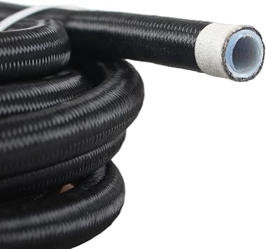 5/8 Fuel Line Hose 10AN 10FT PTFE Teflon E85 Ethanol Fuel Injection line Braided Stainless Steel EFI LS for All Oil Gas Fuel fuel Lube Alcohol Ethanol Coolant Black