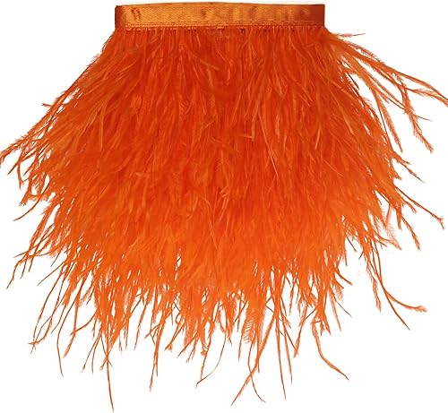 Cinta de costura de plumas de avestruz para manualidades, ropa, accesorios, vestido de novia latino, bricolaje, 2-5 yardas, 3-4 pulgadas de ancho (2