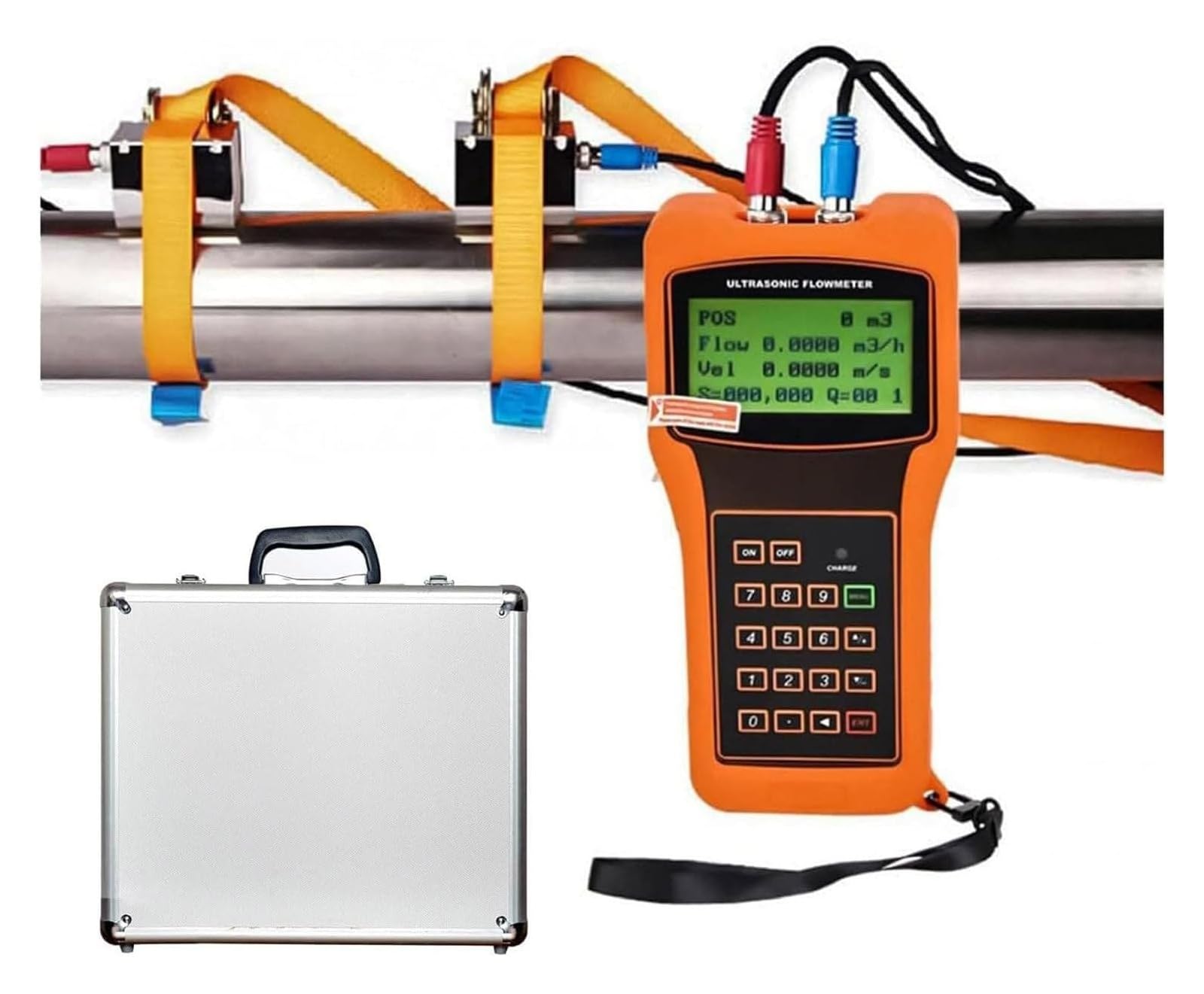 Caudalímetro ultrasónico, medidor de Flujo de Agua Digital con Sensor de sujeción, Tubo DN15-6000mm, para Uso HVAC, Industrial y químico