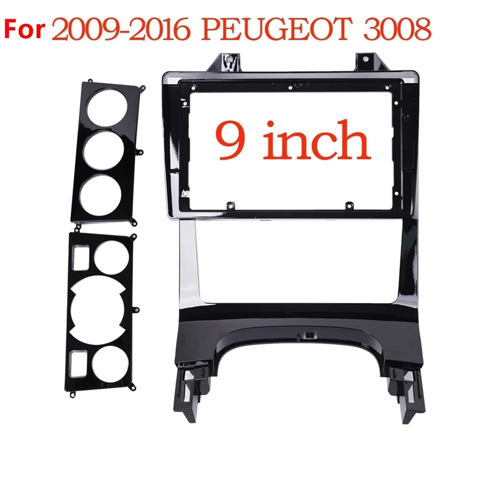 Ramka do radia 9-calowy adapter ramy samochodu, panel montażowy radia Android, zestaw do montażu na desce rozdzielczej, pasuje do Peugeot 3008 308 5008 2009-2016 | MT-AT Frame CANBUS