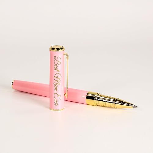 Miniatura 4 de Bolígrafo de metal personalizado de alta calidad + caja de regalo, diseño de un regalo verdaderamente único, grabado con láser, color rosa Rosado
