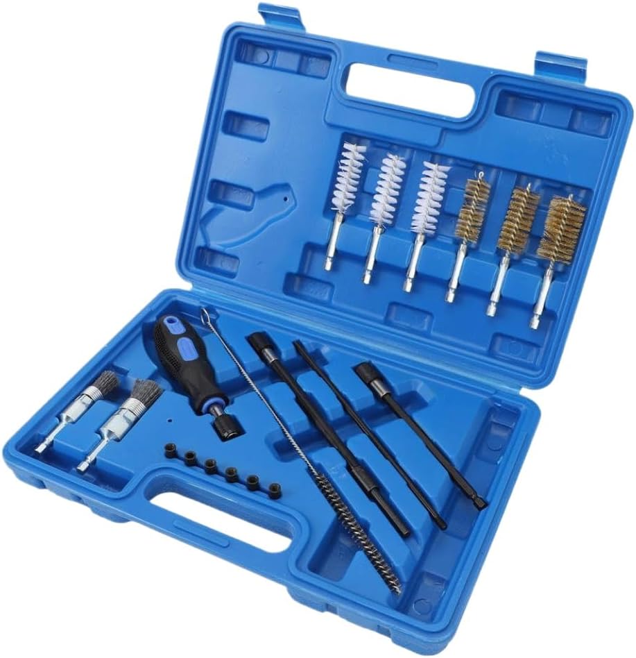 Diesel Injector Seat Cleaning Kit 19 Pcs VTN1017 Cylinder Heads Seat Bore Cleaning Brush Compatible with Vehicle