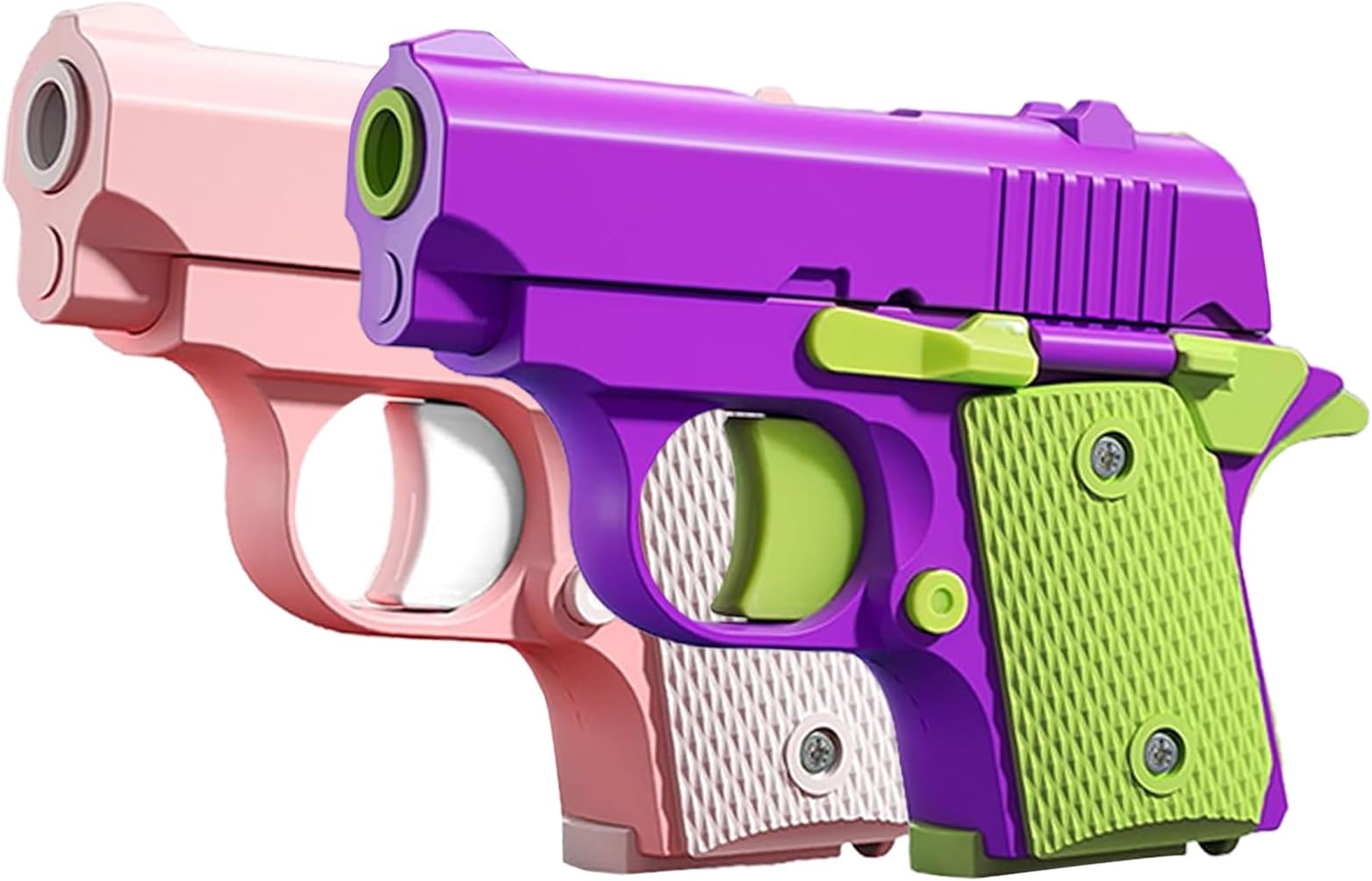 Fidget Toys for Adults, 1911 3D Printed Small Pistol Toys, Stress Relief Pistol Toys Suitable for Relieving ADHD, Anxiety, Suitable Toys for Friends Adults and Kids Best Gift, Purple&pink